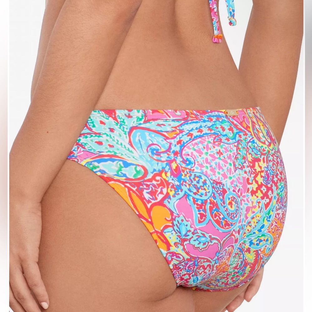 NWT Lauren Ralph Lauren 14 Womens Paisley Orange Women’s Bikini Swim Bottoms $60 - Picture 3 of 12